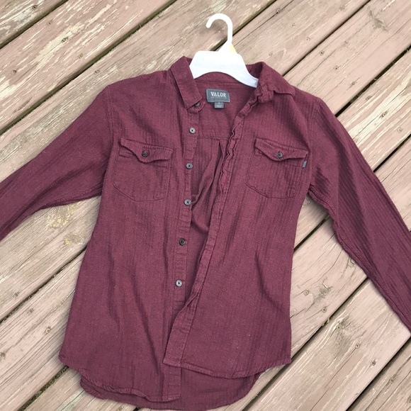 valor Tops - Maroon Button Up